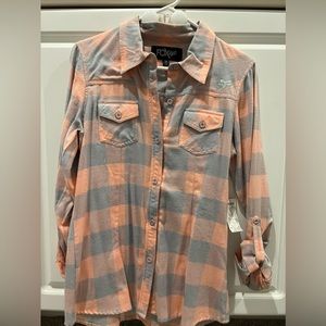 FOX Flannel Neon pink gray